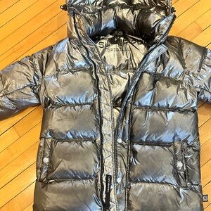Aritzia Silver Puffer Jacket